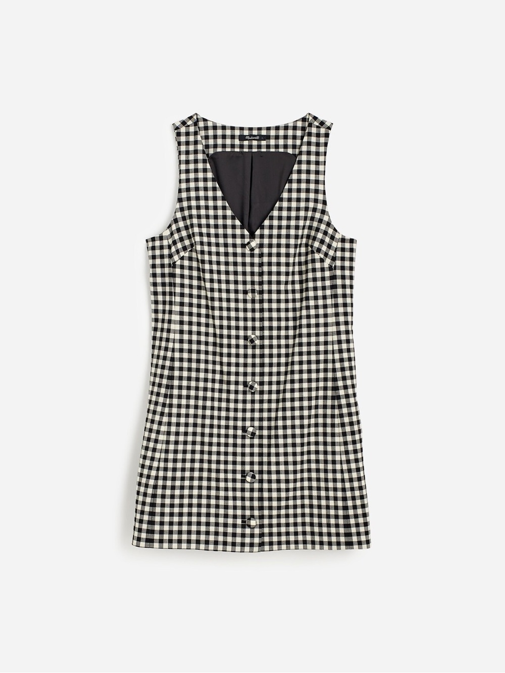 Madewell V-Neck Mini Vest Dress in Gingham